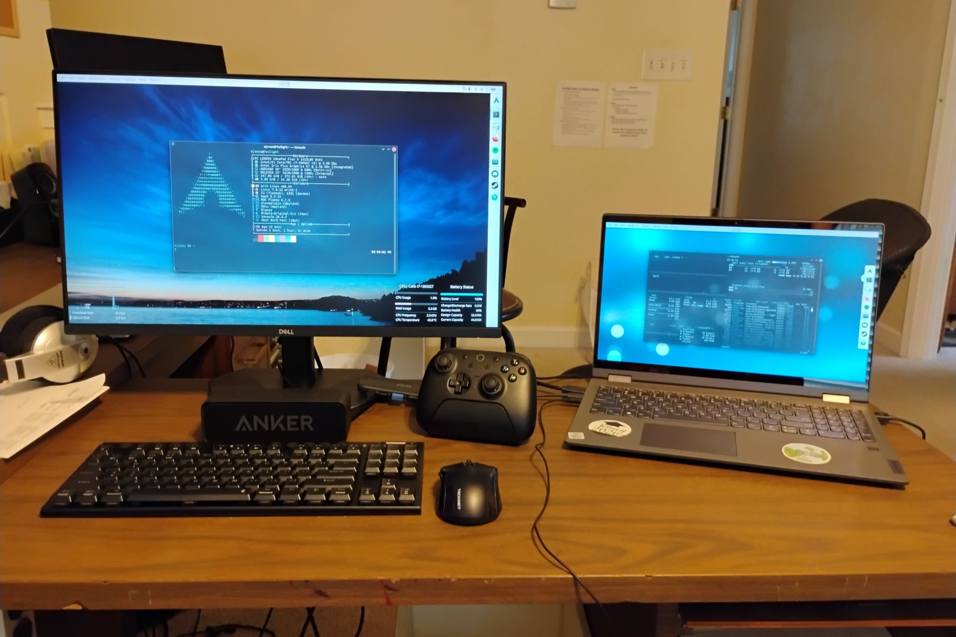The temporary setup with Twilight and my new monitor